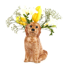Carica l'immagine nel visualizzatore di Gallery, Cockapoo vasetto per fiori  in ceramica dipinto a mano
