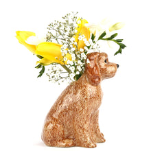 Carica l'immagine nel visualizzatore di Gallery, Cockapoo vasetto per fiori  in ceramica dipinto a mano
