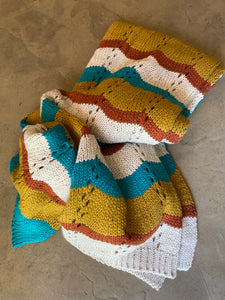 Plaid tricot rigato ocra
