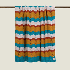 Plaid tricot rigato ocra