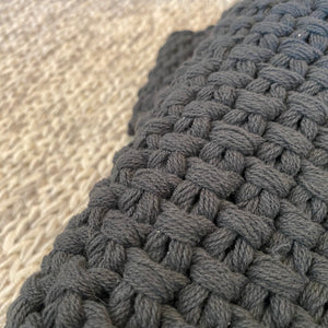 Plaid maxi tricot antracite
