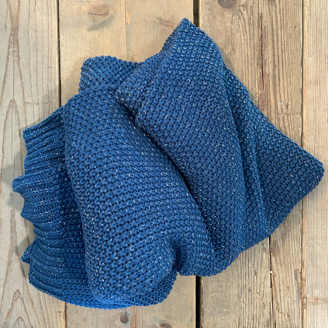 Plaid cotone e lourex blu