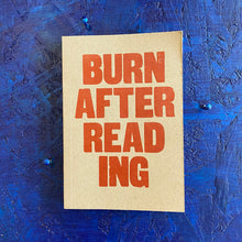 Carica l&#39;immagine nel visualizzatore di Gallery, Quaderno Burn After Reading
