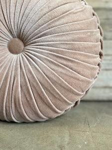 Cuscino velluto rotondo beige