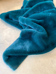 Plaid eco-pelliccia petrolio
