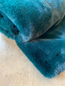 Plaid eco-pelliccia petrolio