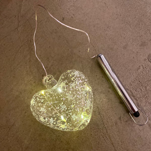 Cuore in vetro illuminato